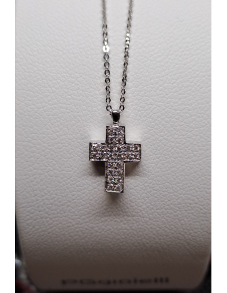 Catenina in oro bianco 750 e diamanti