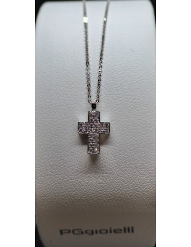 Catenina in oro bianco 750 e diamanti