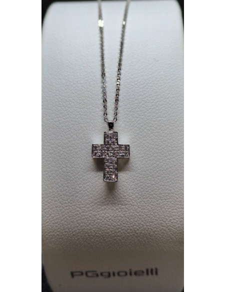 Catenina in oro bianco 750 e diamanti