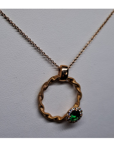 Catenina donna oro rosa 750 con diamanti e...