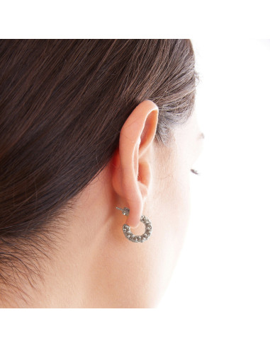 Orecchini in argento bianco chicco
