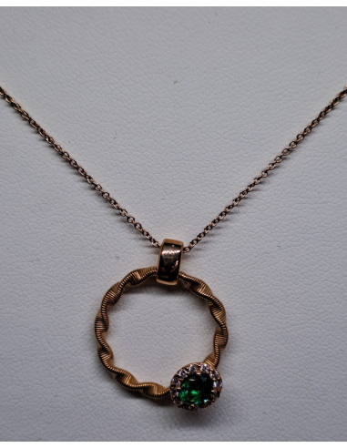 Catenina donna oro rosa 750 con diamanti e...