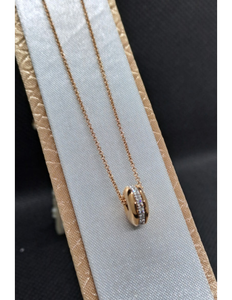 Collana donna in oro rosa 750 e diamanti