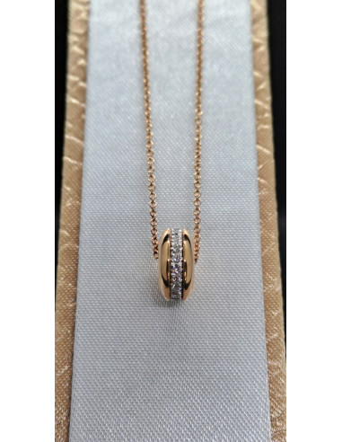 Collana donna in oro rosa 750 e diamanti