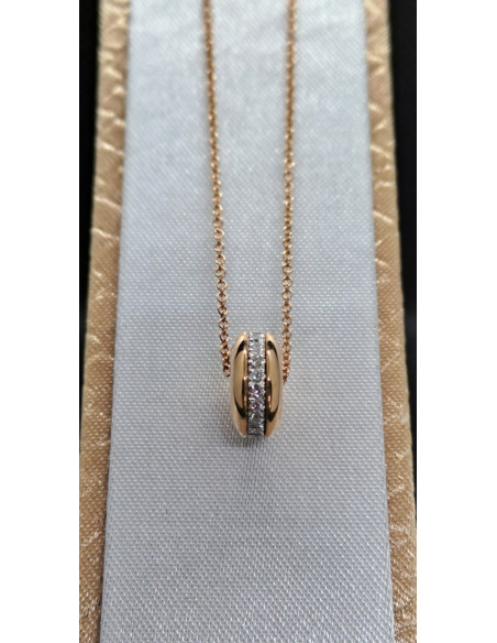 Collana donna in oro rosa 750 e diamanti