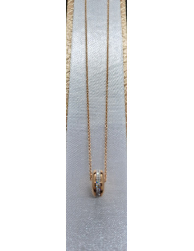 Collana donna in oro rosa 750 e diamanti