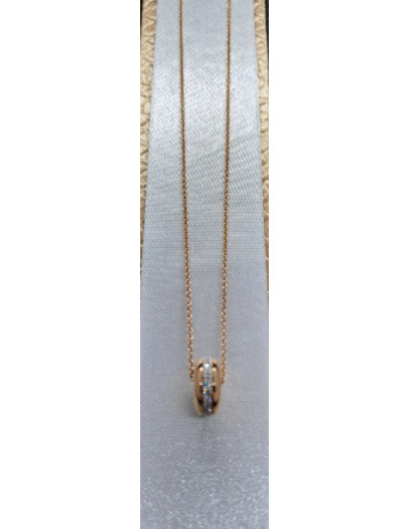 Collana donna in oro rosa 750 e diamanti
