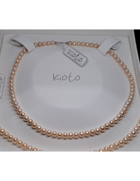 Collana e bracciale donna,  di perle rosa