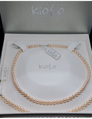 Collana e bracciale donna,  di perle rosa