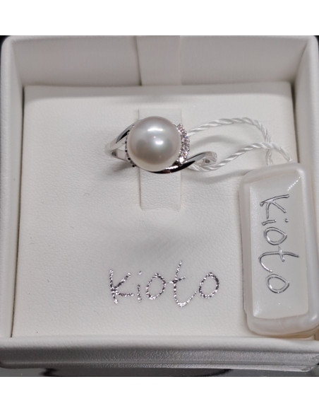 Anello donna con perla e diamanti