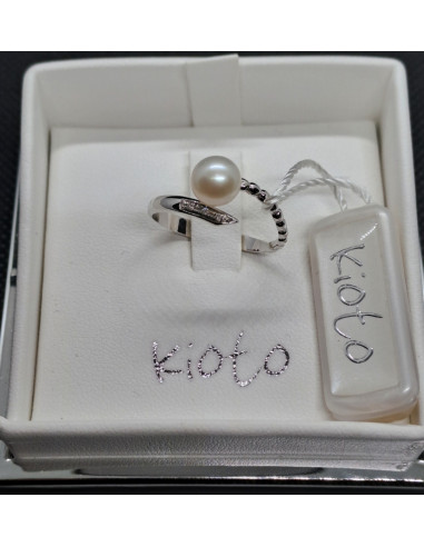 Anello donna con perla e diamanti