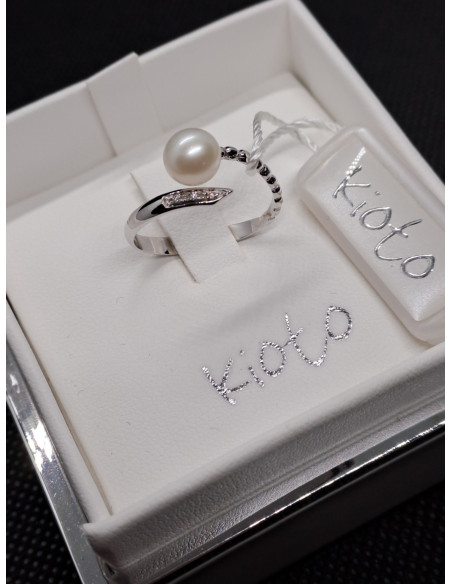 Anello donna con perla e diamanti