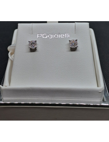 Punto luce donna oro bianco 750 e diamanti ,con orecchini abbinati