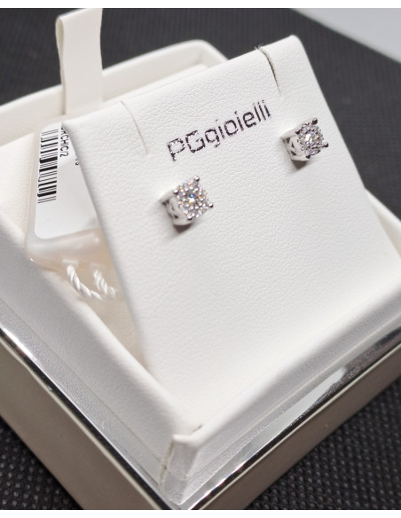 Punto luce donna oro bianco 750 e diamanti ,con orecchini abbinati