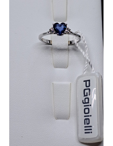 Completo donna in oro bianco, con zaffiri e...