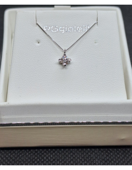 Completo donna  punto luce in oro bianco 750 e diamanti